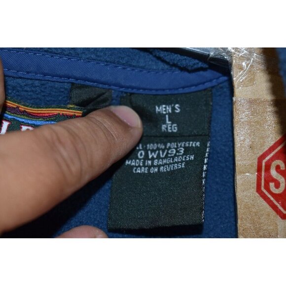 LL Bean 3 In 1 Men's Jacket Size L Blue Lined Full Zip Fleece Heavyweight -Flaws - Picture 9 of 16